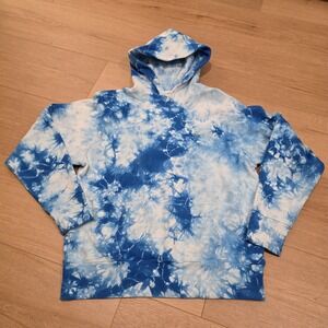 Talentless Hoodie Mens Size M Blue Tie-Dye Heavy Y2K Comfy Oversized